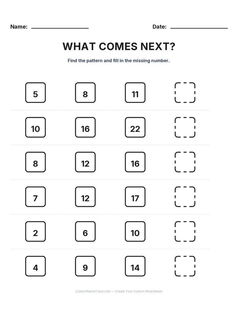 Grade 1 Growing Sequence logic worksheet 16 for kids