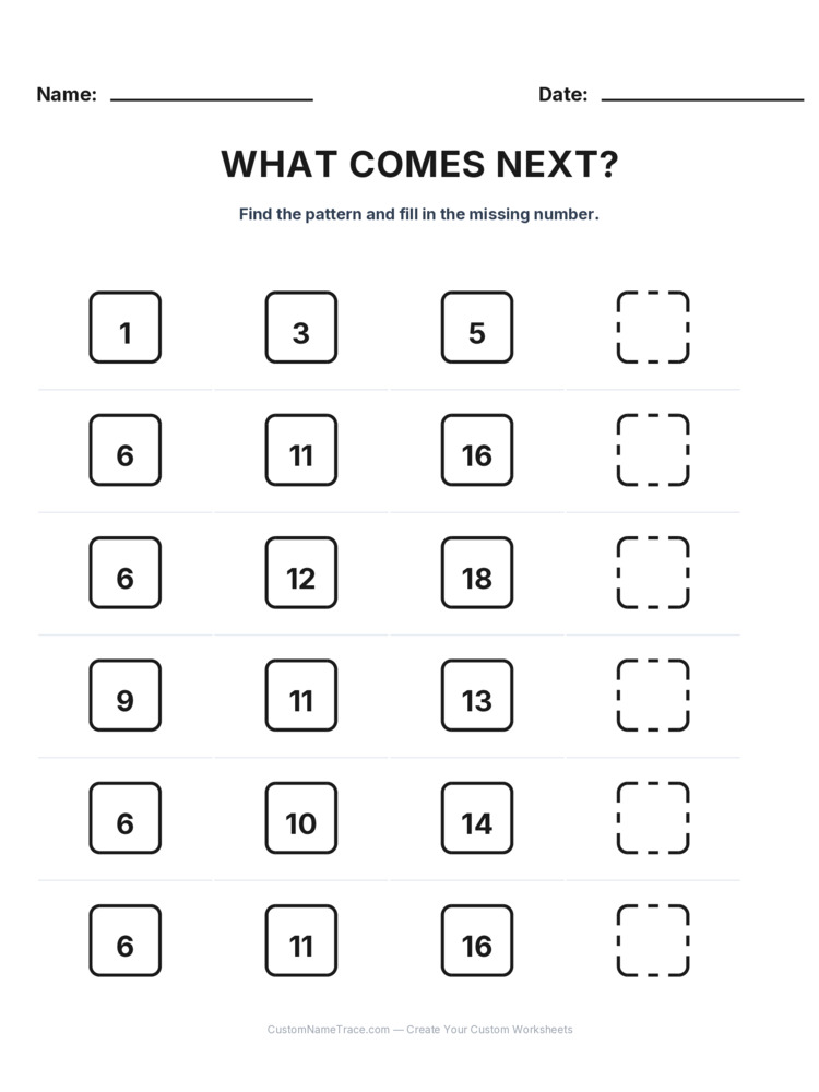 Grade 1 Growing Sequence logic worksheet 2 for kids