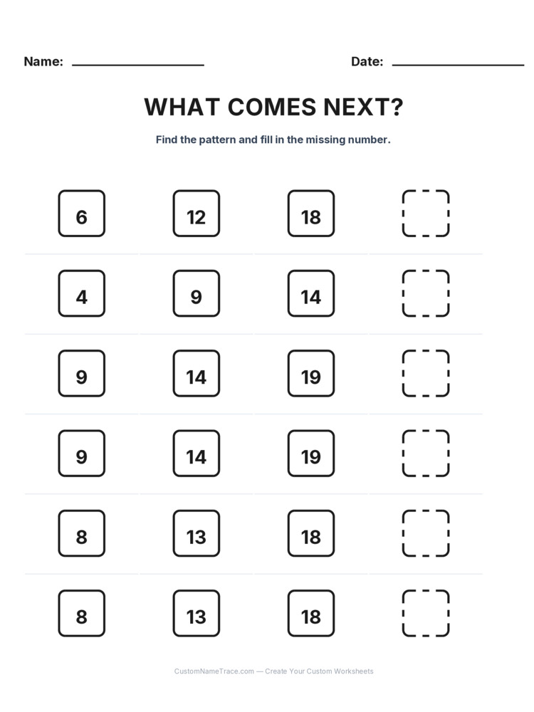 Grade 1 Growing Sequence logic worksheet 20 for kids