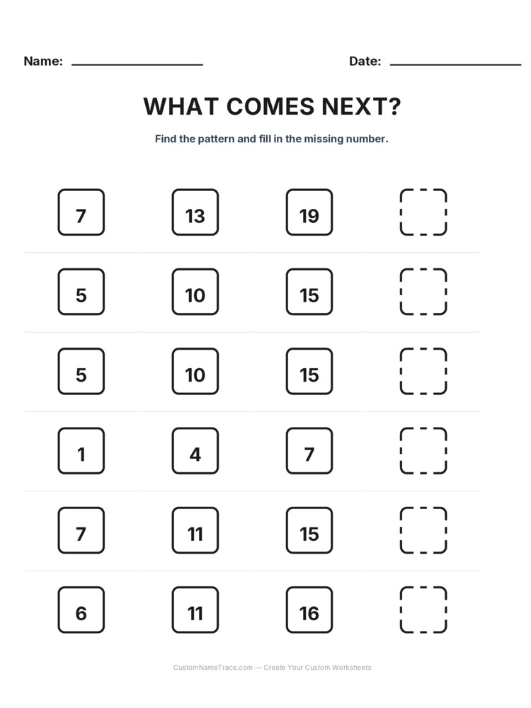 Grade 1 Growing Sequence logic worksheet 21 for kids