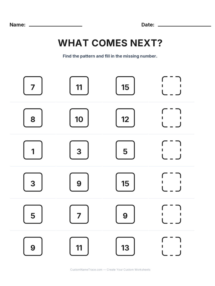 Grade 1 Growing Sequence logic worksheet 22 for kids