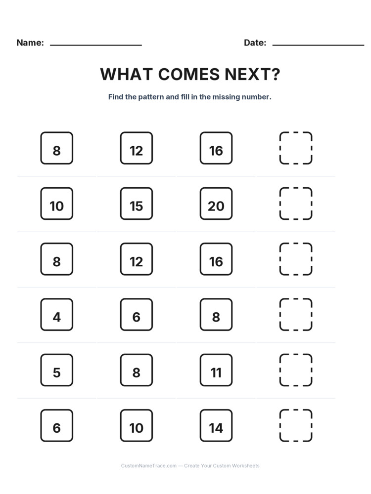 Grade 1 Growing Sequence logic worksheet 26 for kids
