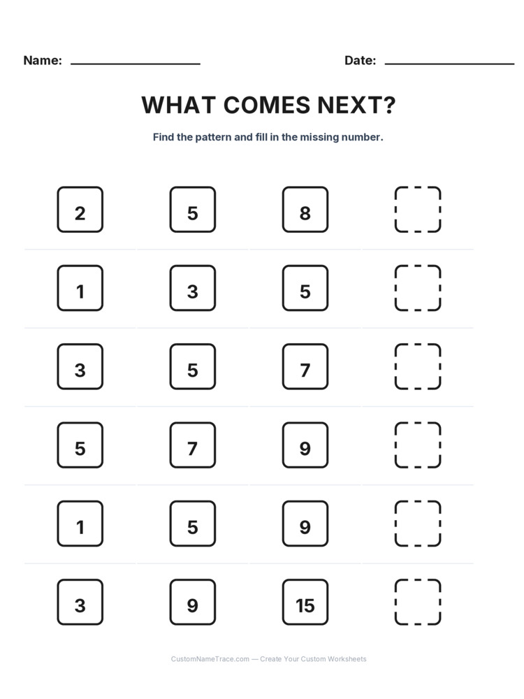 Grade 1 Growing Sequence logic worksheet 28 for kids