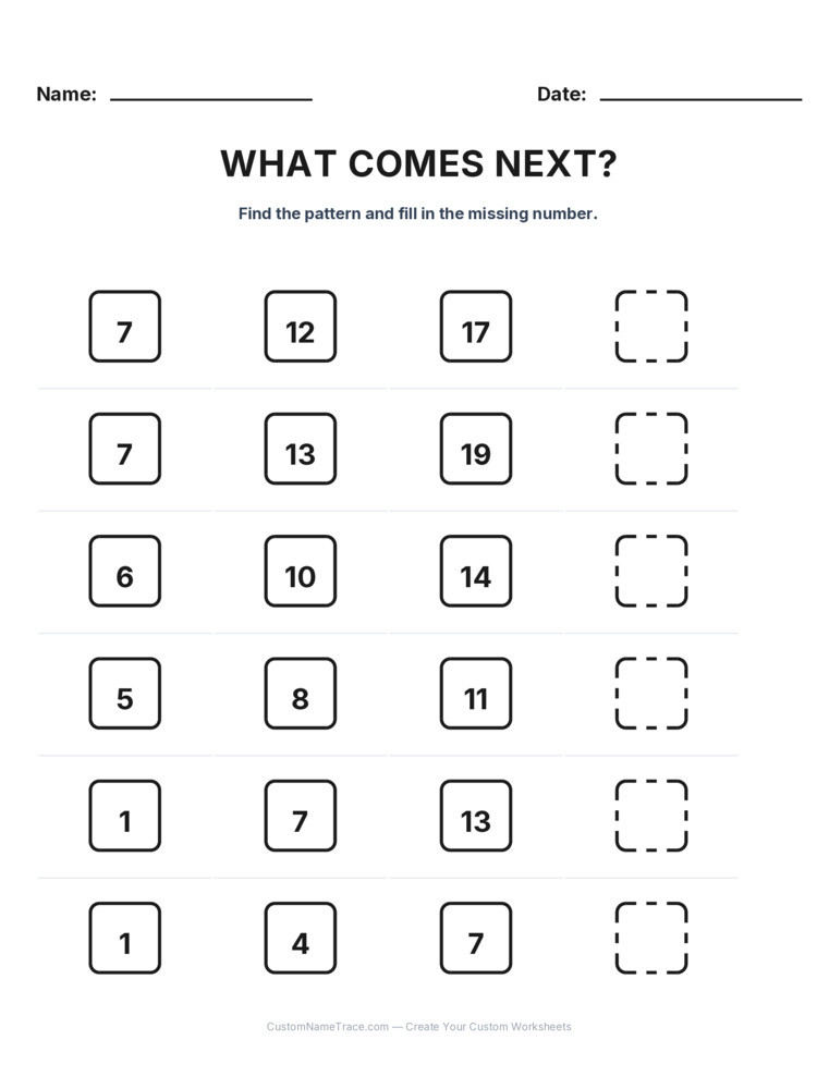 Grade 1 Growing Sequence logic worksheet 3 for kids