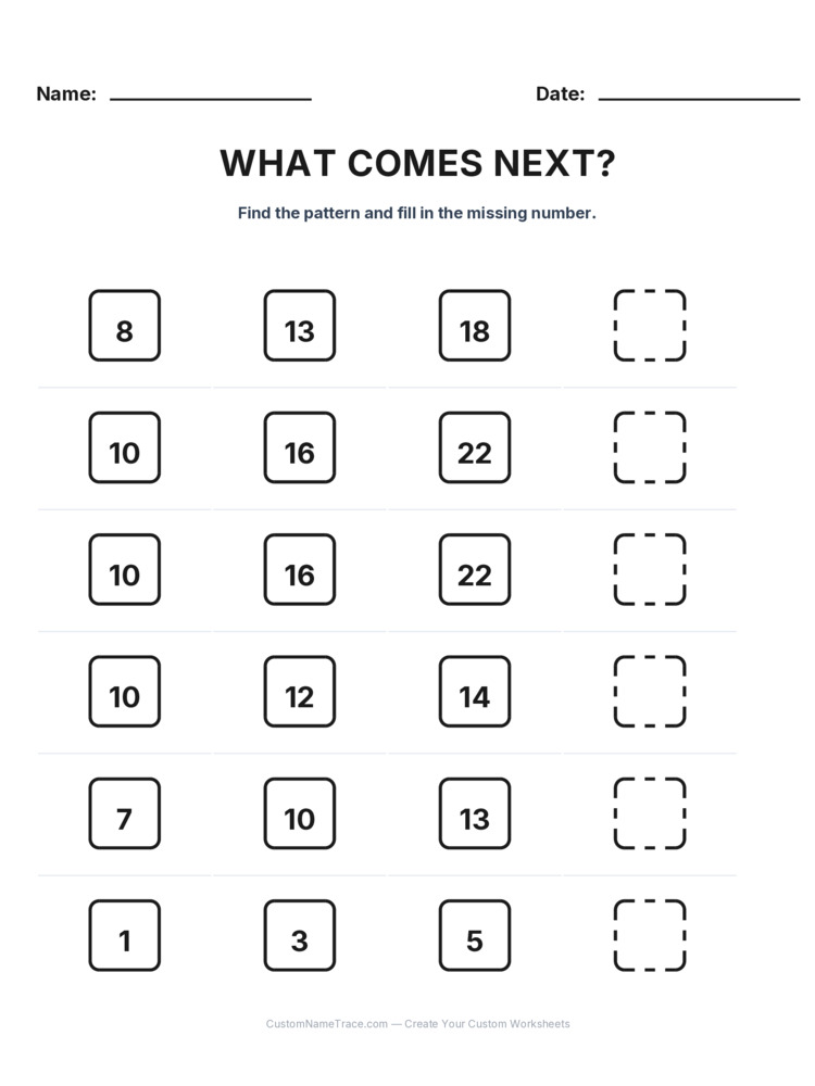 Grade 1 Growing Sequence logic worksheet 30 for kids
