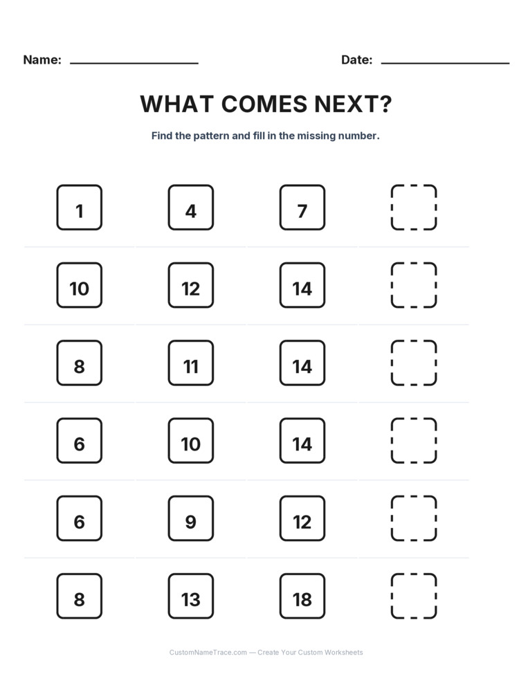 Grade 1 Growing Sequence logic worksheet 4 for kids