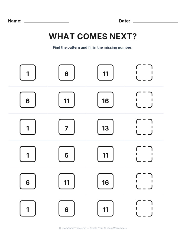 Grade 1 Growing Sequence logic worksheet 7 for kids