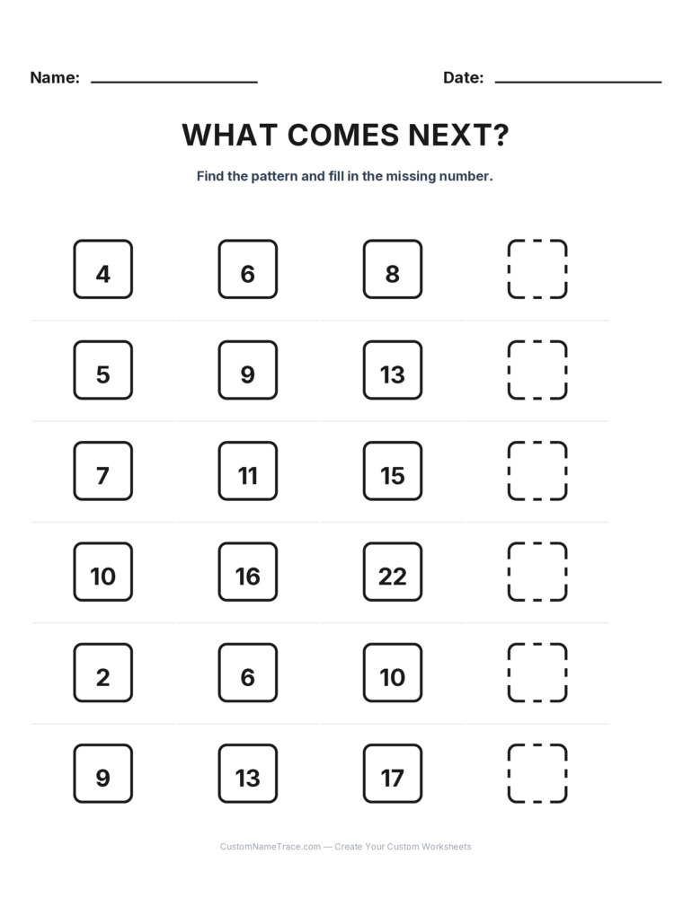 Grade 1 Growing Sequence logic worksheet 8 for kids
