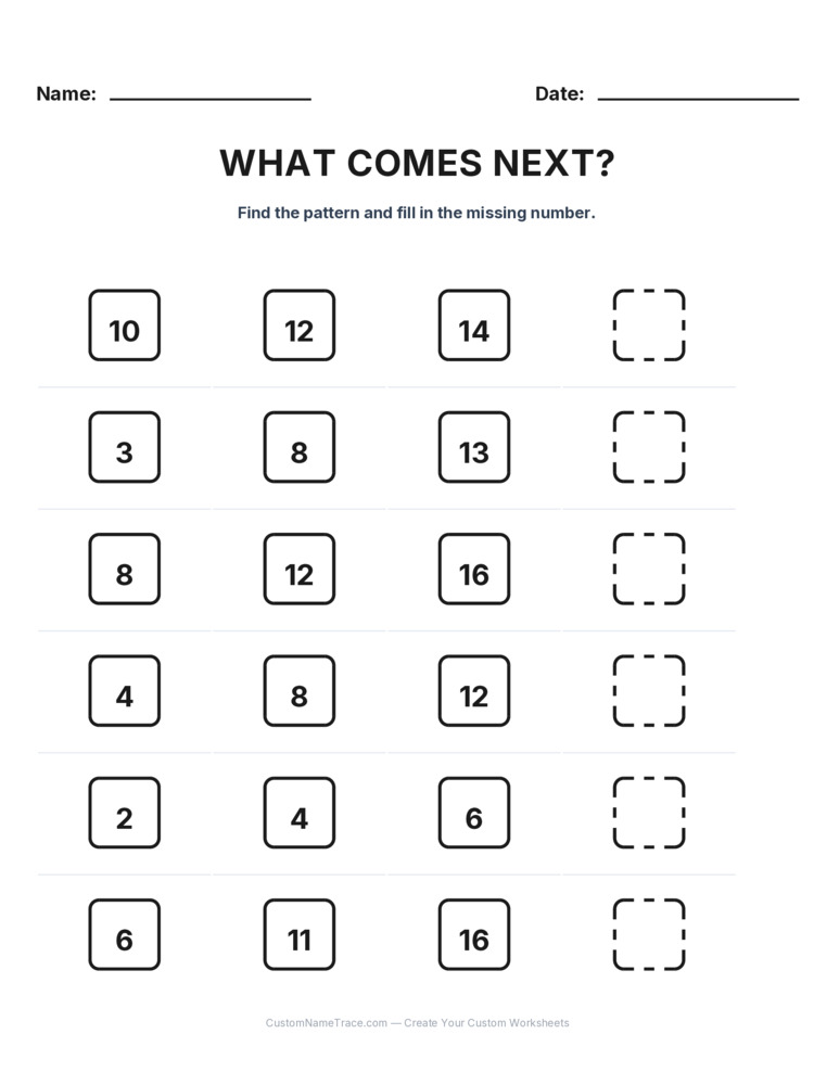 Grade 1 Growing Sequence logic worksheet 9 for kids
