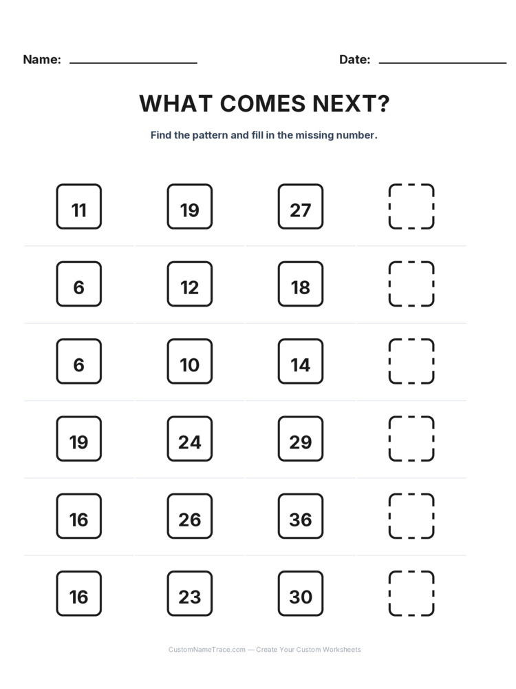 Grade 2 Growing Sequence logic worksheet 2 for kids