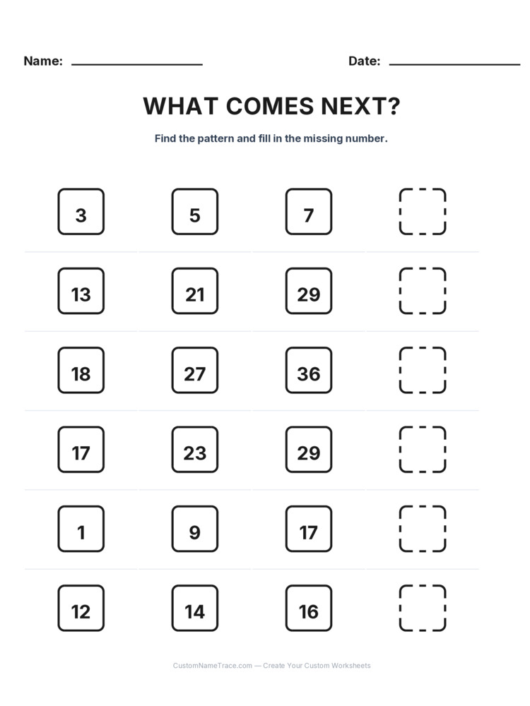 Grade 2 Growing Sequence logic worksheet 24 for kids