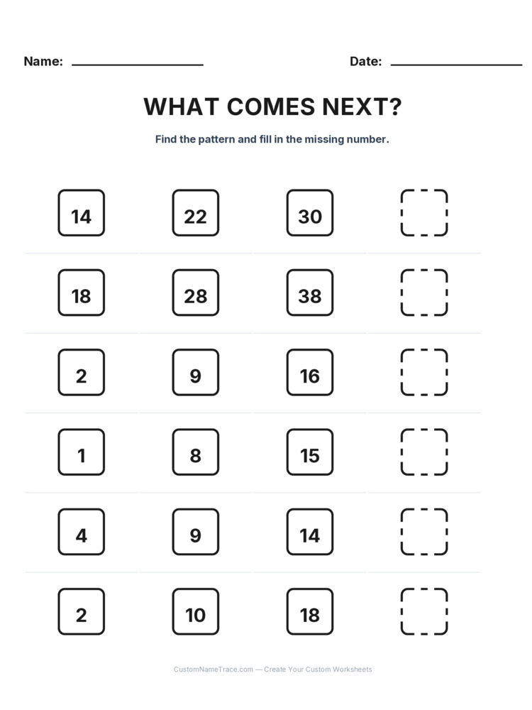 Grade 2 Growing Sequence logic worksheet 25 for kids