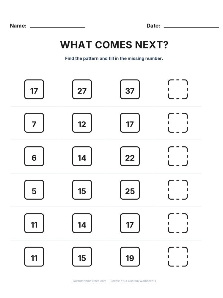 Grade 2 Growing Sequence logic worksheet 3 for kids
