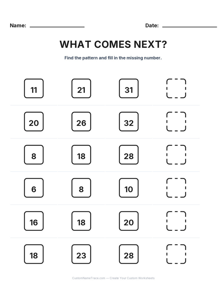 Grade 2 Growing Sequence logic worksheet 4 for kids
