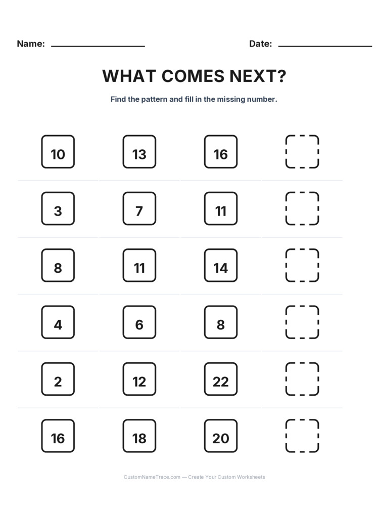 Grade 2 Growing Sequence logic worksheet 9 for kids