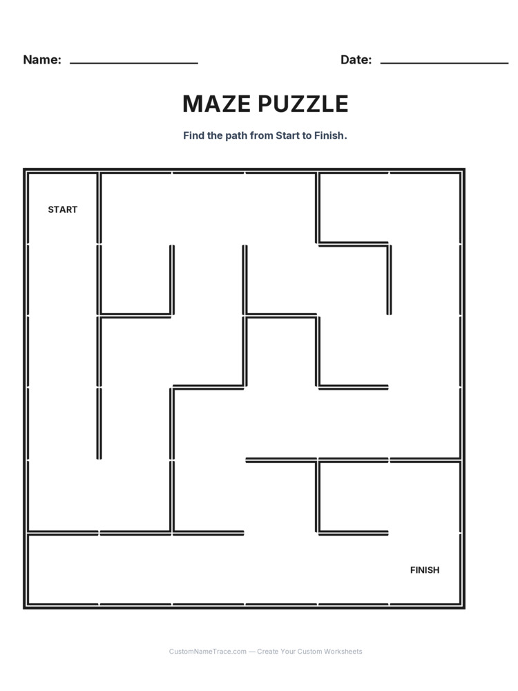 Kindergarten Maze logic worksheet 12 for kids