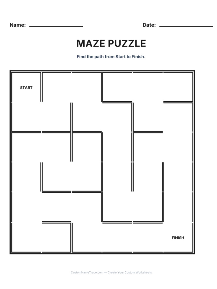 Kindergarten Maze logic worksheet 3 for kids