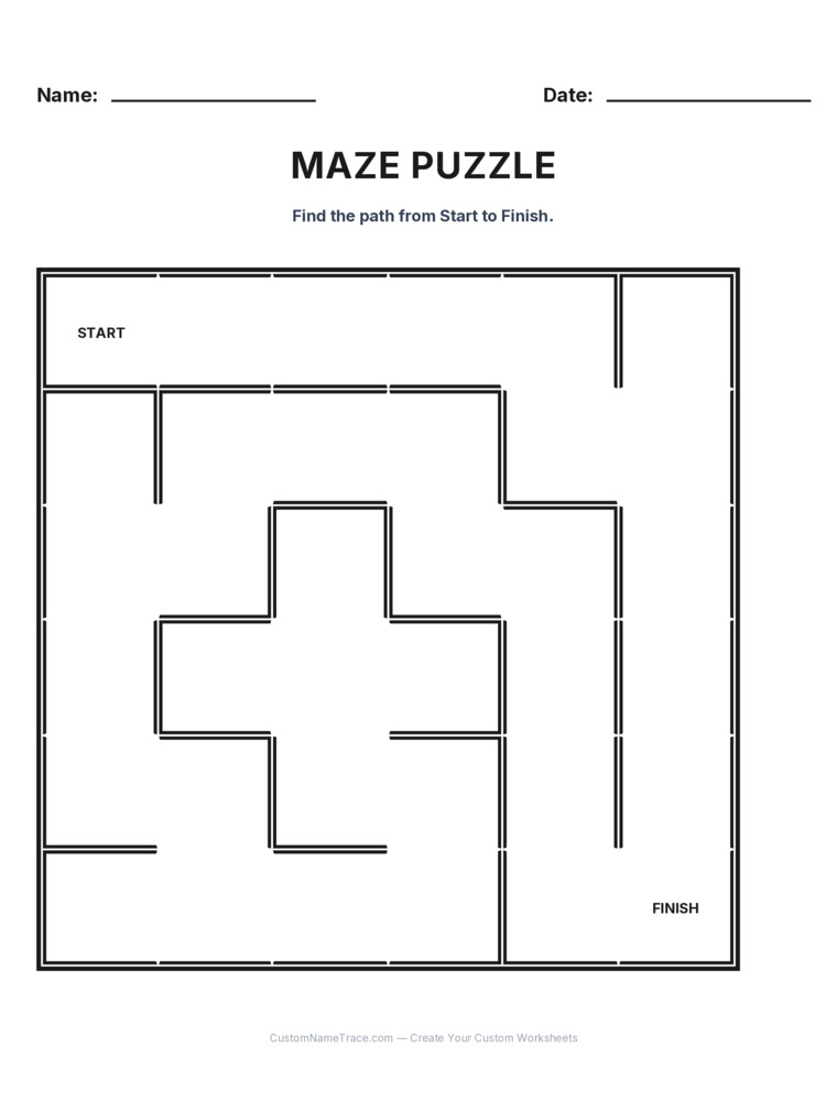 Kindergarten Maze logic worksheet 7 for kids