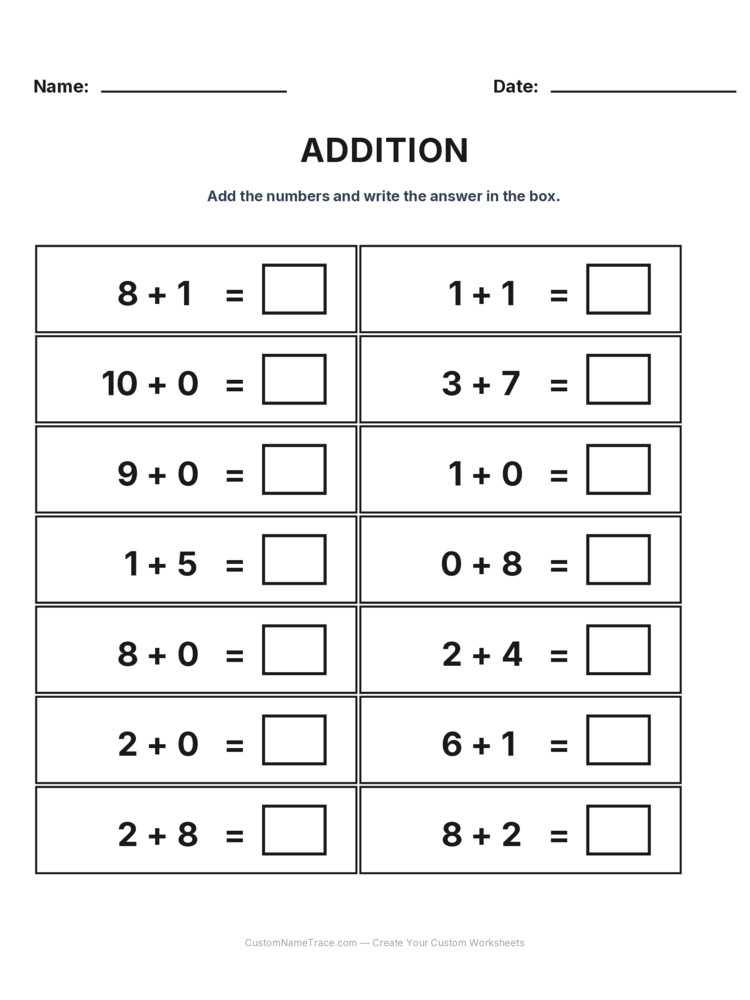 Kindergarten Addition Within 10 worksheet 17 for kids