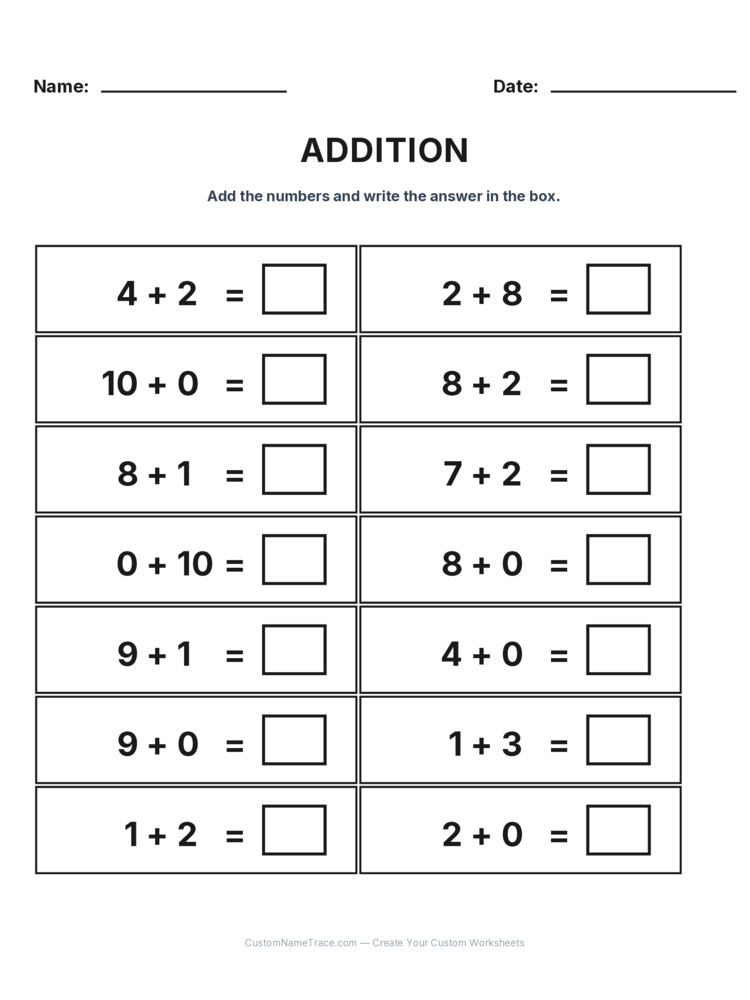 Kindergarten Addition Within 10 worksheet 22 for kids