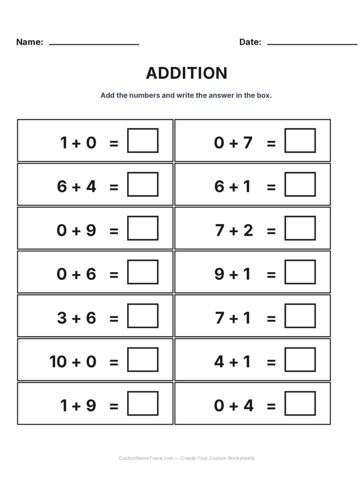 Kindergarten Addition Within 10 worksheet 23 for kids