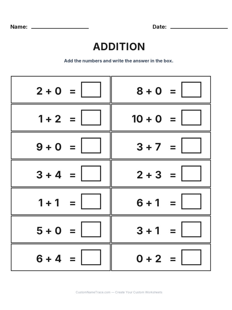 Kindergarten Addition Within 10 worksheet 30 for kids