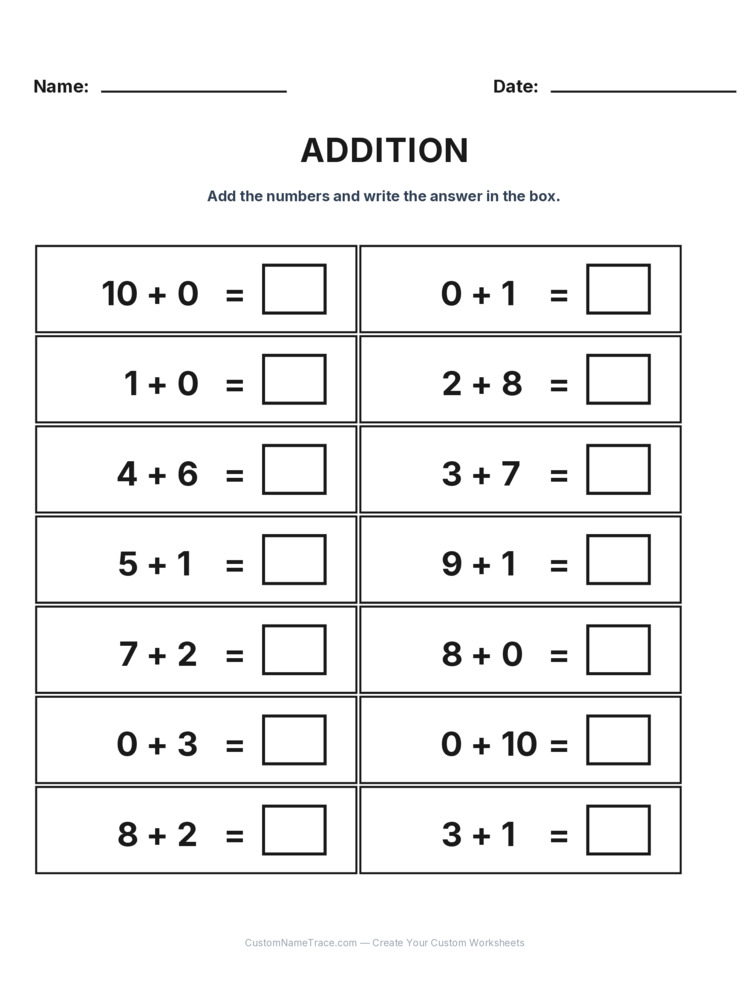 Kindergarten Addition Within 10 worksheet 8 for kids