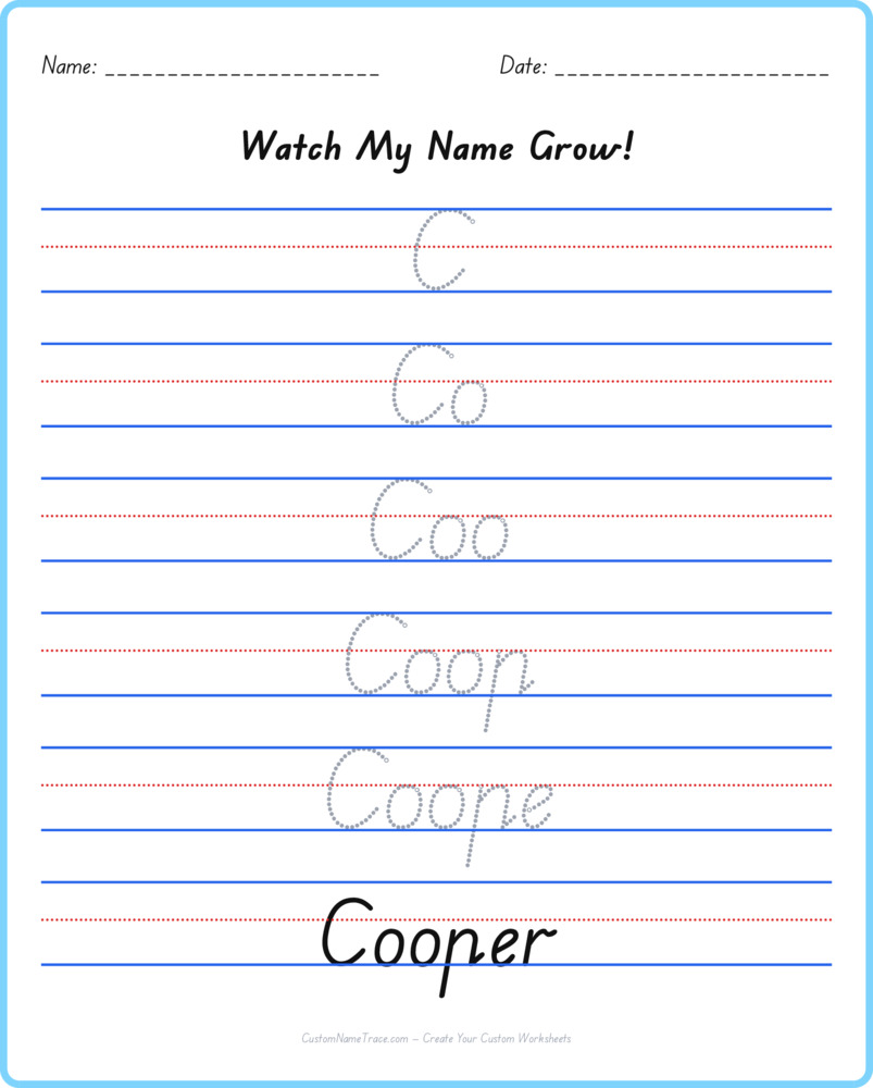 Free Cooper custom name tracing - pyramid free worksheet