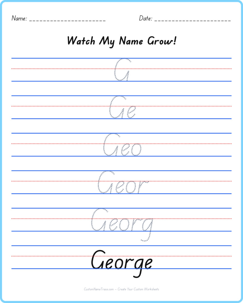 Free George custom name tracing - pyramid free worksheet