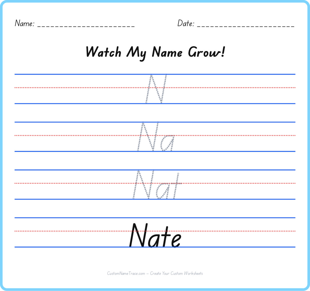 Free Nate custom name tracing - pyramid free worksheet