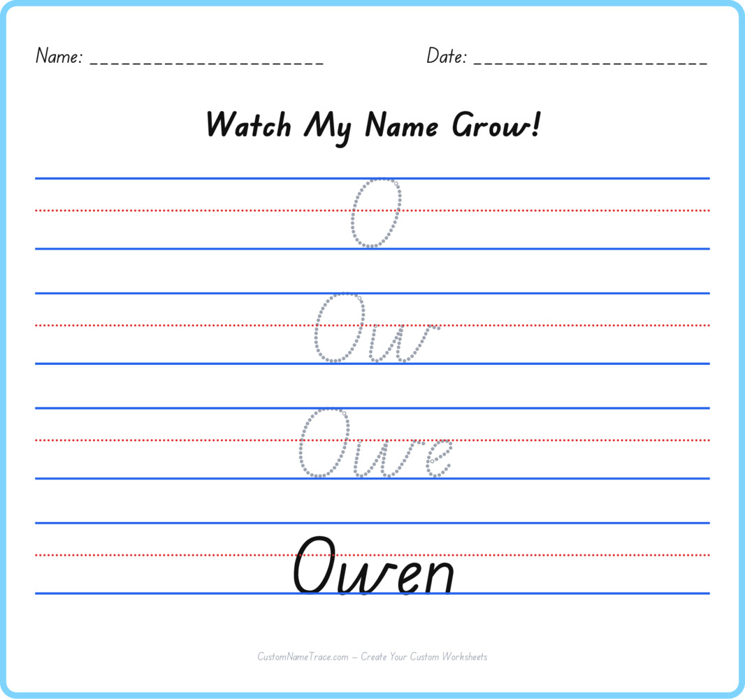 Free Owen custom name tracing - pyramid free worksheet