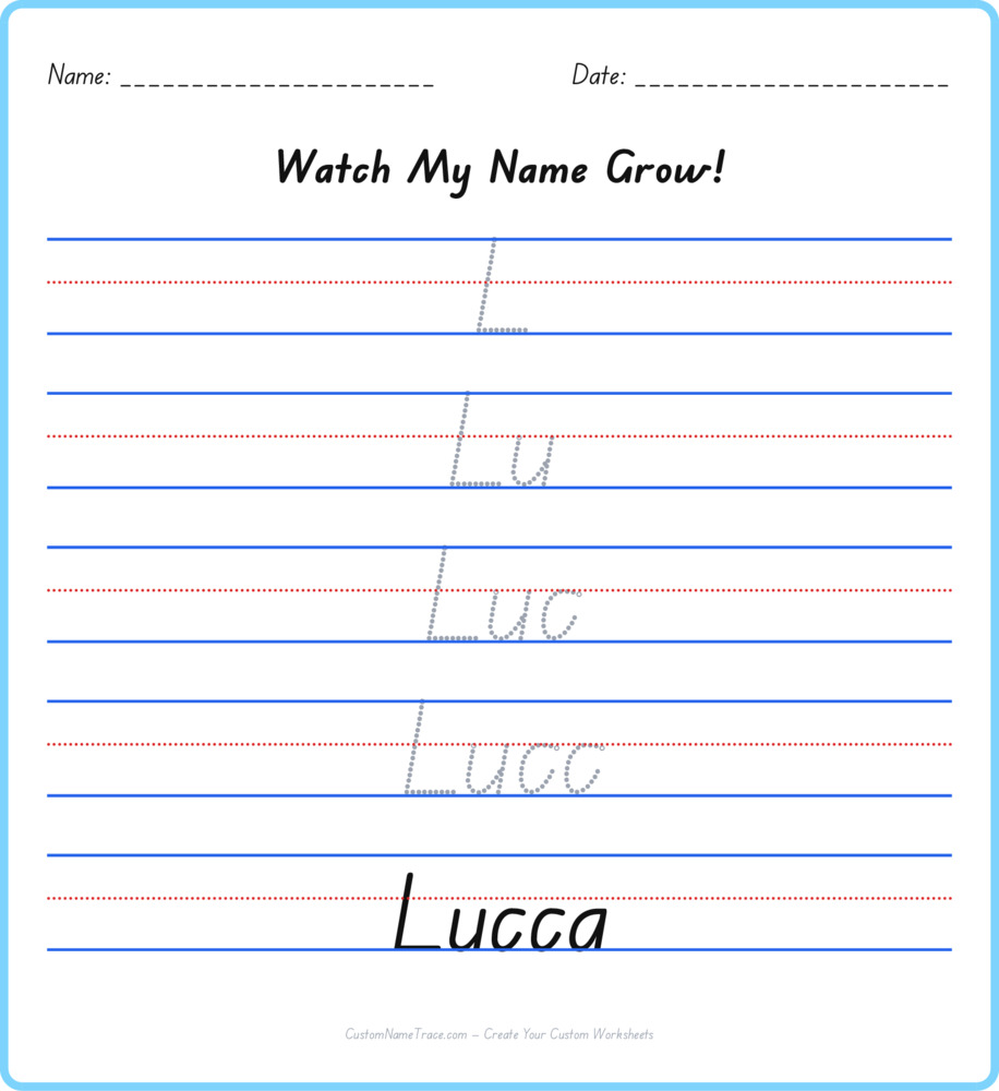 Free Lucca custom name tracing - pyramid free worksheet