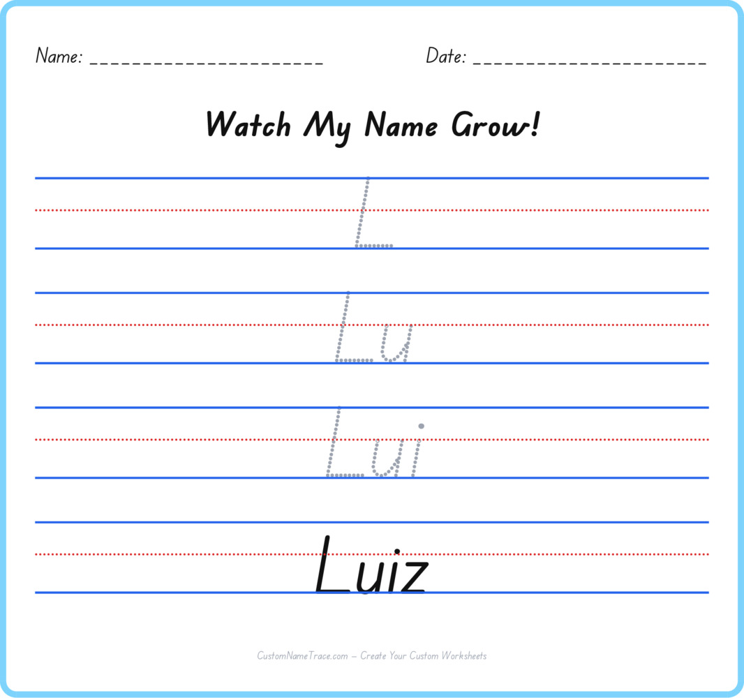 Free Luiz custom name tracing - pyramid free worksheet