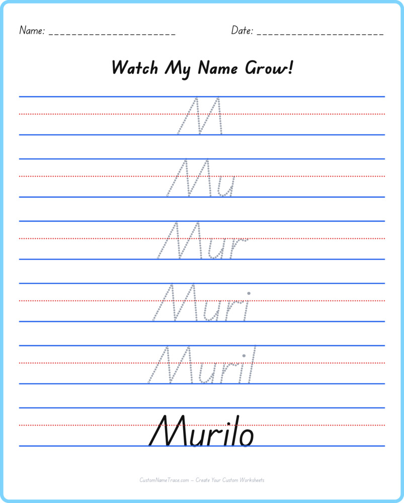 Free Murilo custom name tracing - pyramid free worksheet