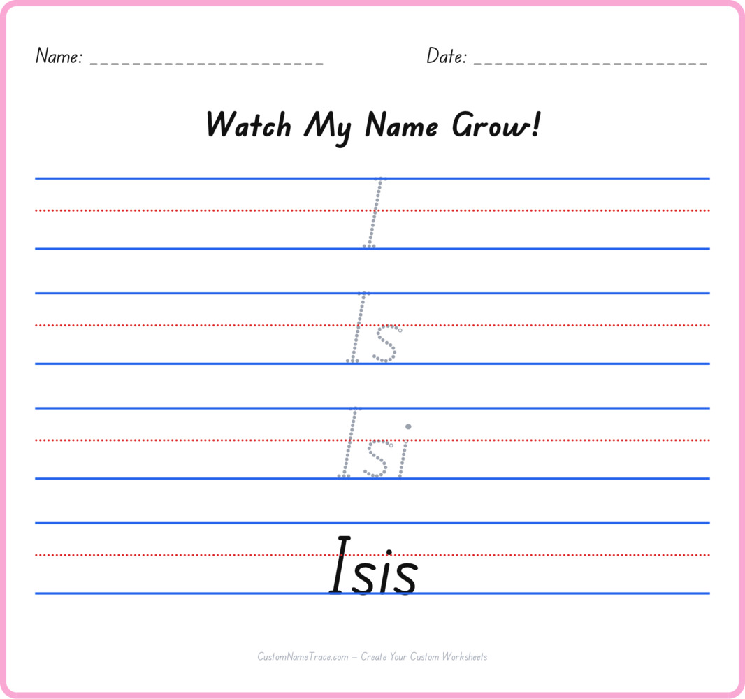Free Isis custom name tracing - pyramid free worksheet