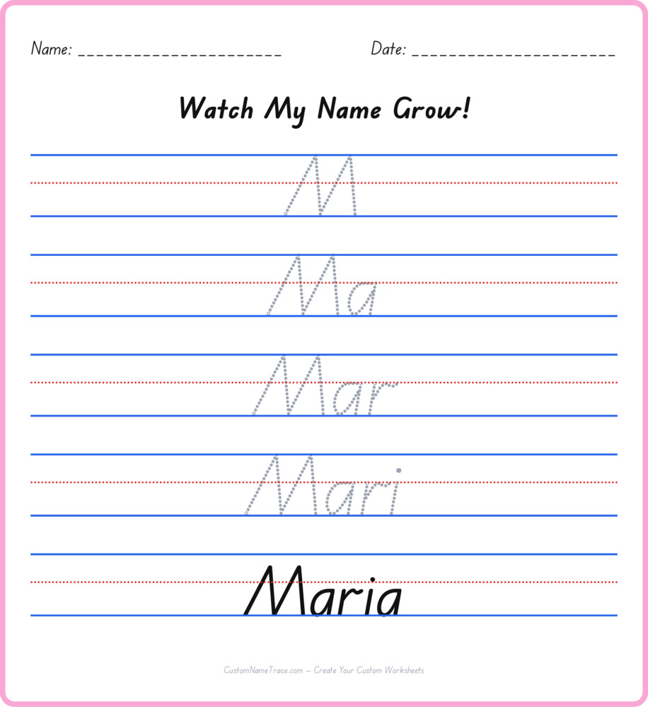 Free Maria custom name tracing - pyramid free worksheet