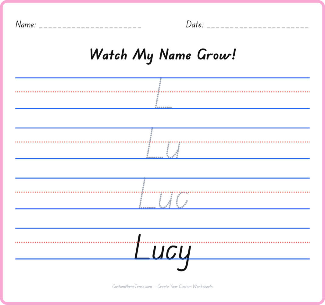 Free Lucy custom name tracing - pyramid free worksheet