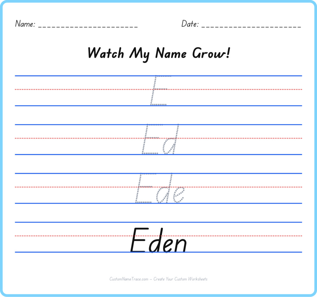Free Eden custom name tracing - pyramid free worksheet