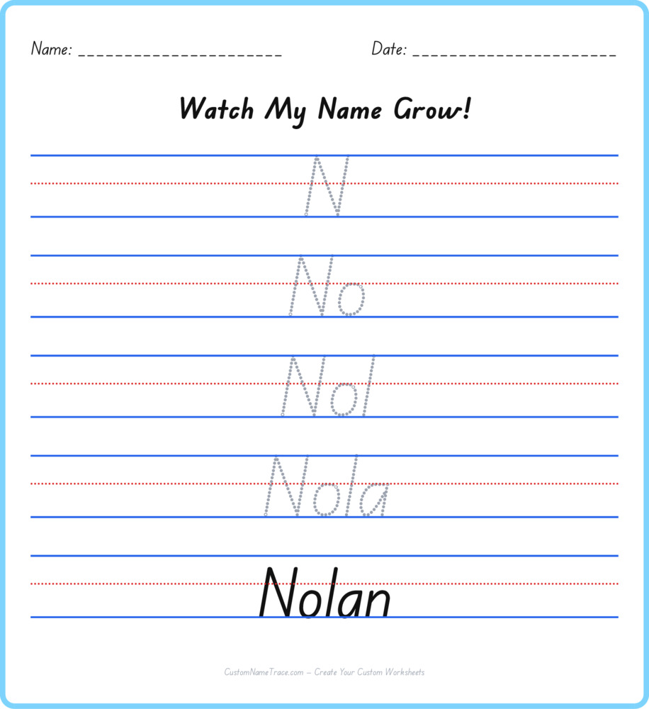 Free Nolan custom name tracing - pyramid free worksheet