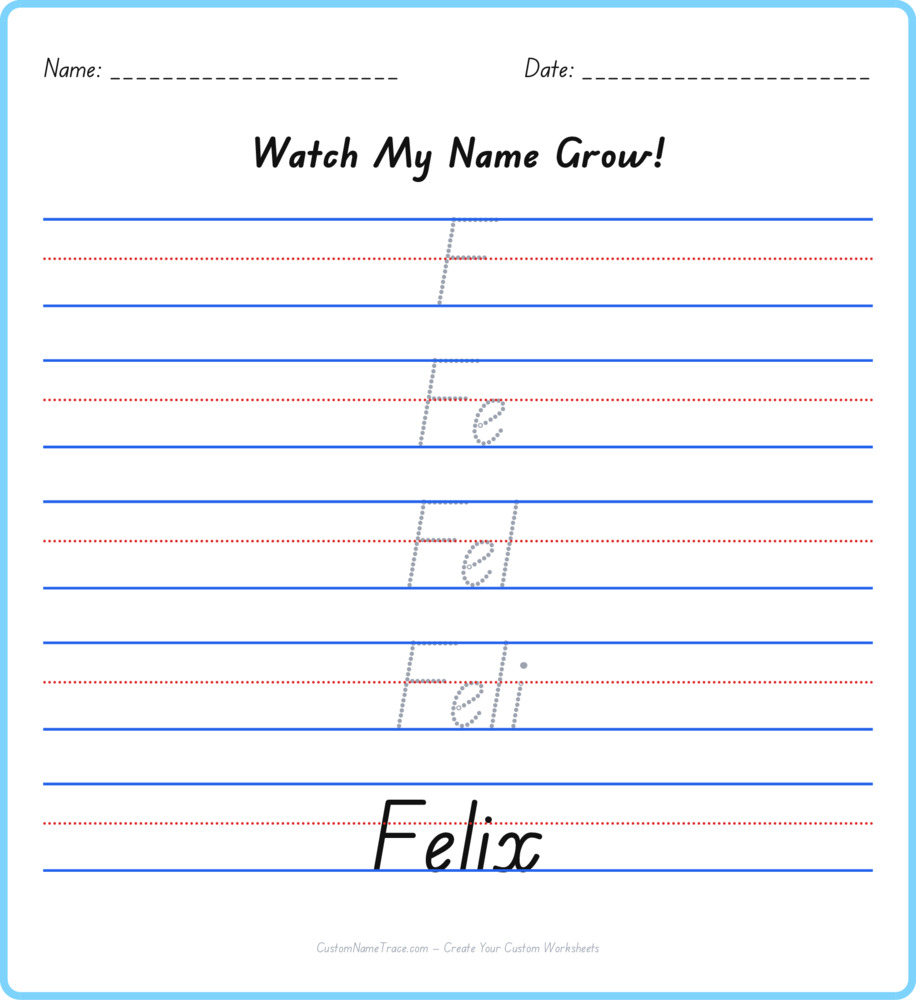 Free Felix custom name tracing - pyramid free worksheet