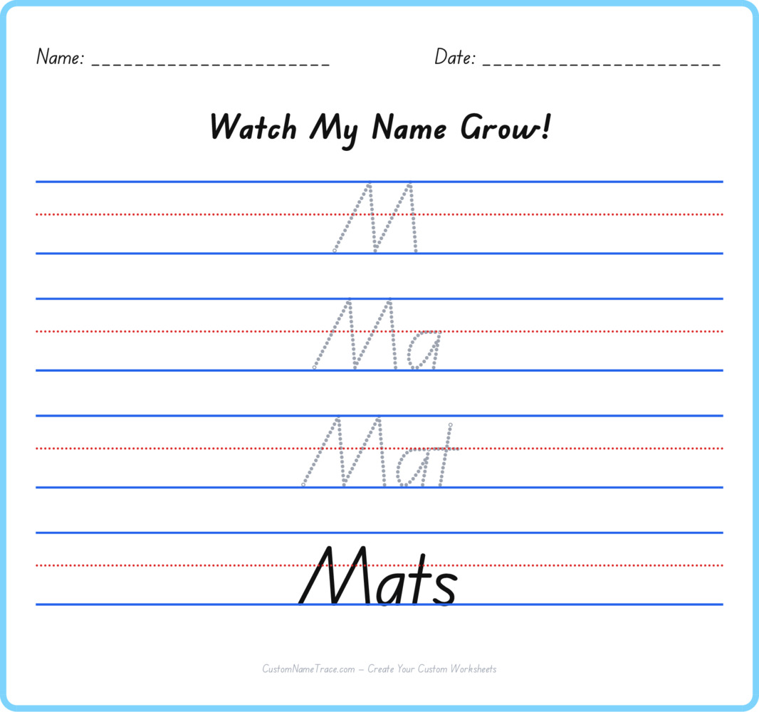 Free Mats custom name tracing - pyramid free worksheet
