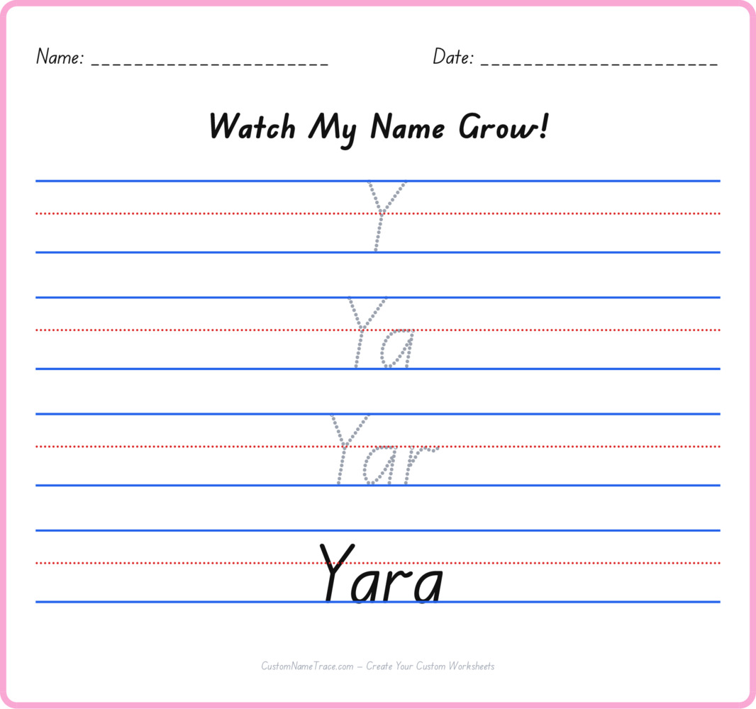 Free Yara custom name tracing - pyramid free worksheet