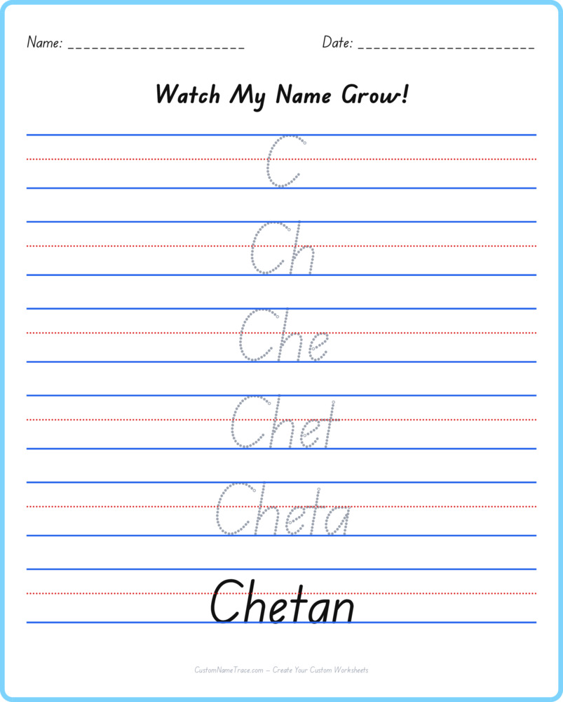 Free Chetan custom name tracing - pyramid free worksheet