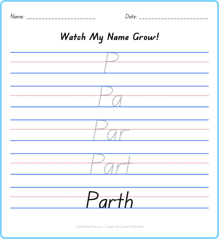 Free Parth custom name tracing - pyramid free worksheet