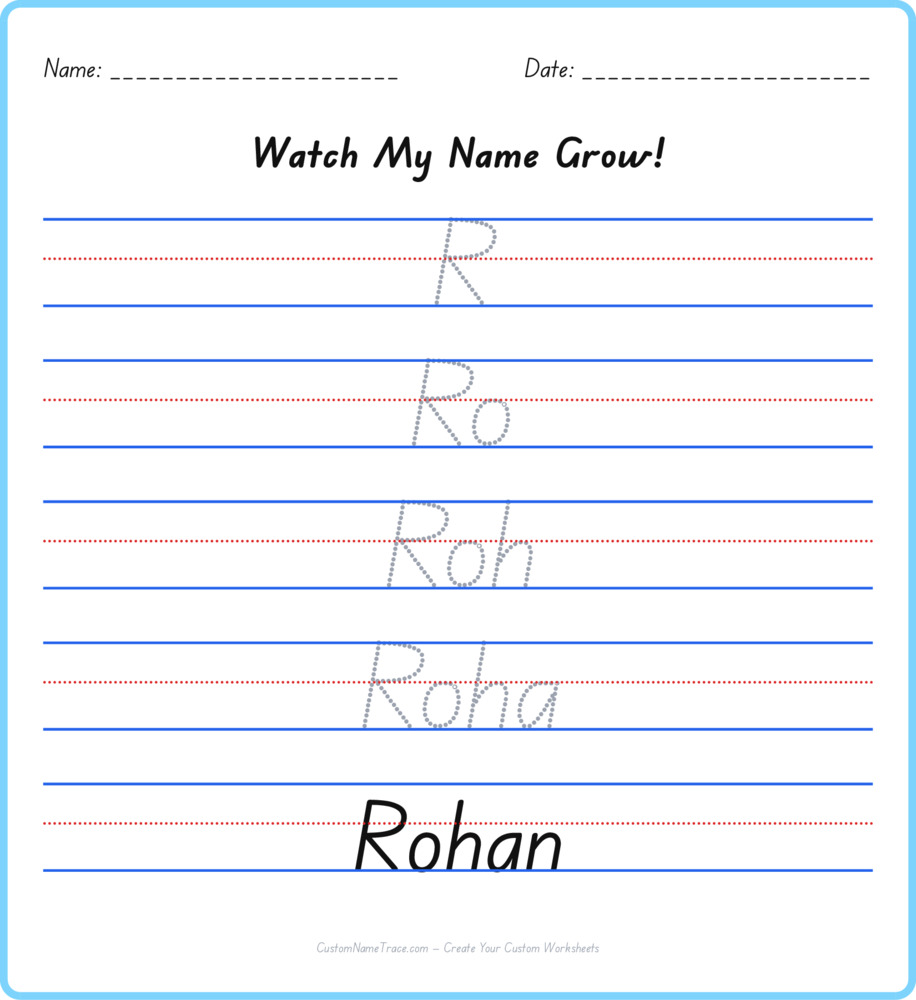 Free Rohan custom name tracing - pyramid free worksheet