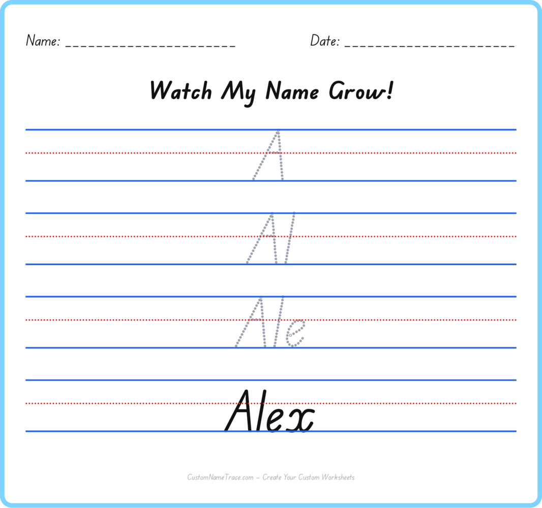 Free Alex custom name tracing - pyramid free worksheet