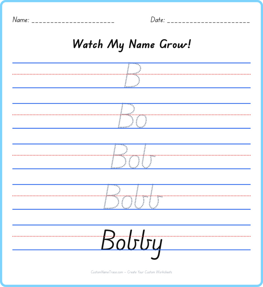 Free Bobby custom name tracing - pyramid free worksheet