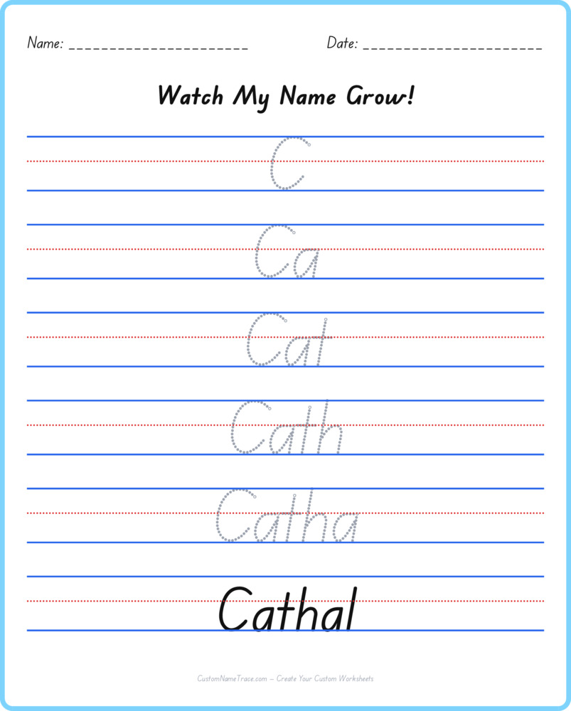 Free Cathal custom name tracing - pyramid free worksheet