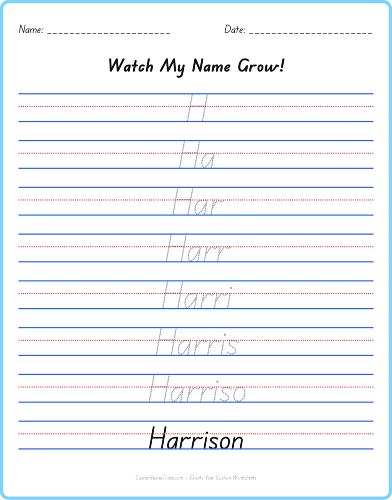 Free Harrison custom name tracing - pyramid free worksheet