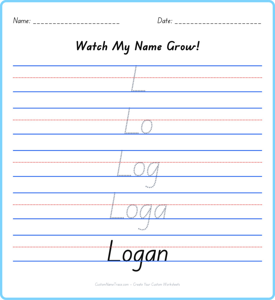 Free Logan custom name tracing - pyramid free worksheet